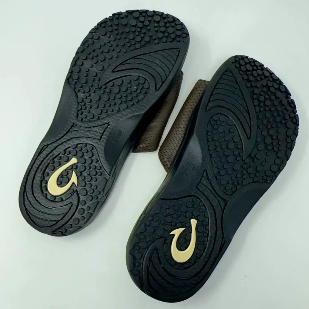 Olukai Kekoa Slide Sandals Men's Size 9 Dark Java Adjustable Beach Comfort Water